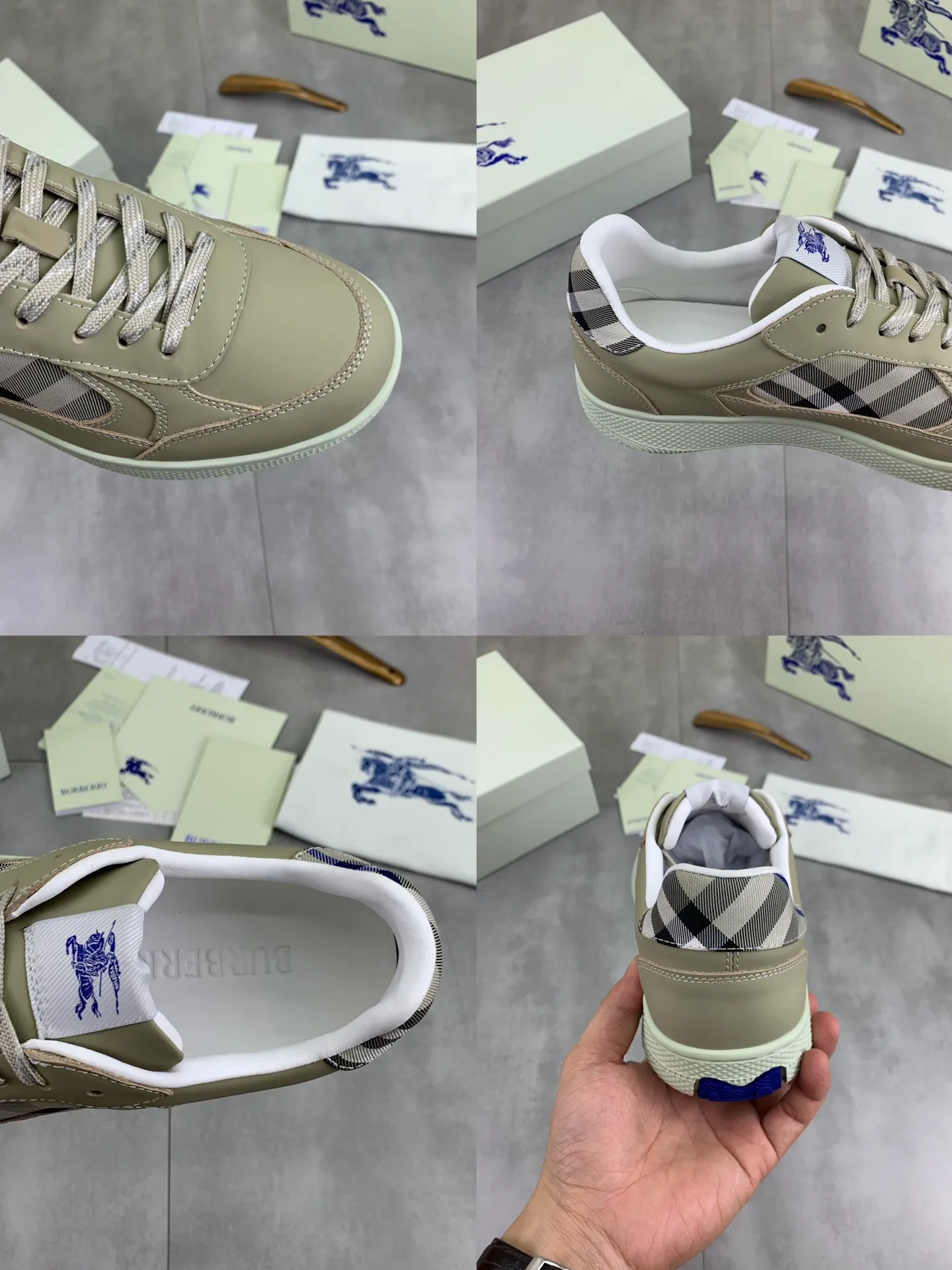 Factory price P640 [BURBERRY] Burberry - High-end quality original order - Upper: imported 🔝 original material - Inner lining: cowhide lining, feet; water-dyed cowhide - Outsole: ultra-light TPR rubber; two-color molded outsole - Super high quality control · Fine workmanship: highlighted (high-end, extravagance, grade) -Size: 39-45 (Male 38 46 can be customized) · Color: Multi-color optional
